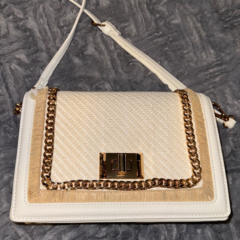 Also Crossbody Handbag White with Gold - Picture 5 of 11